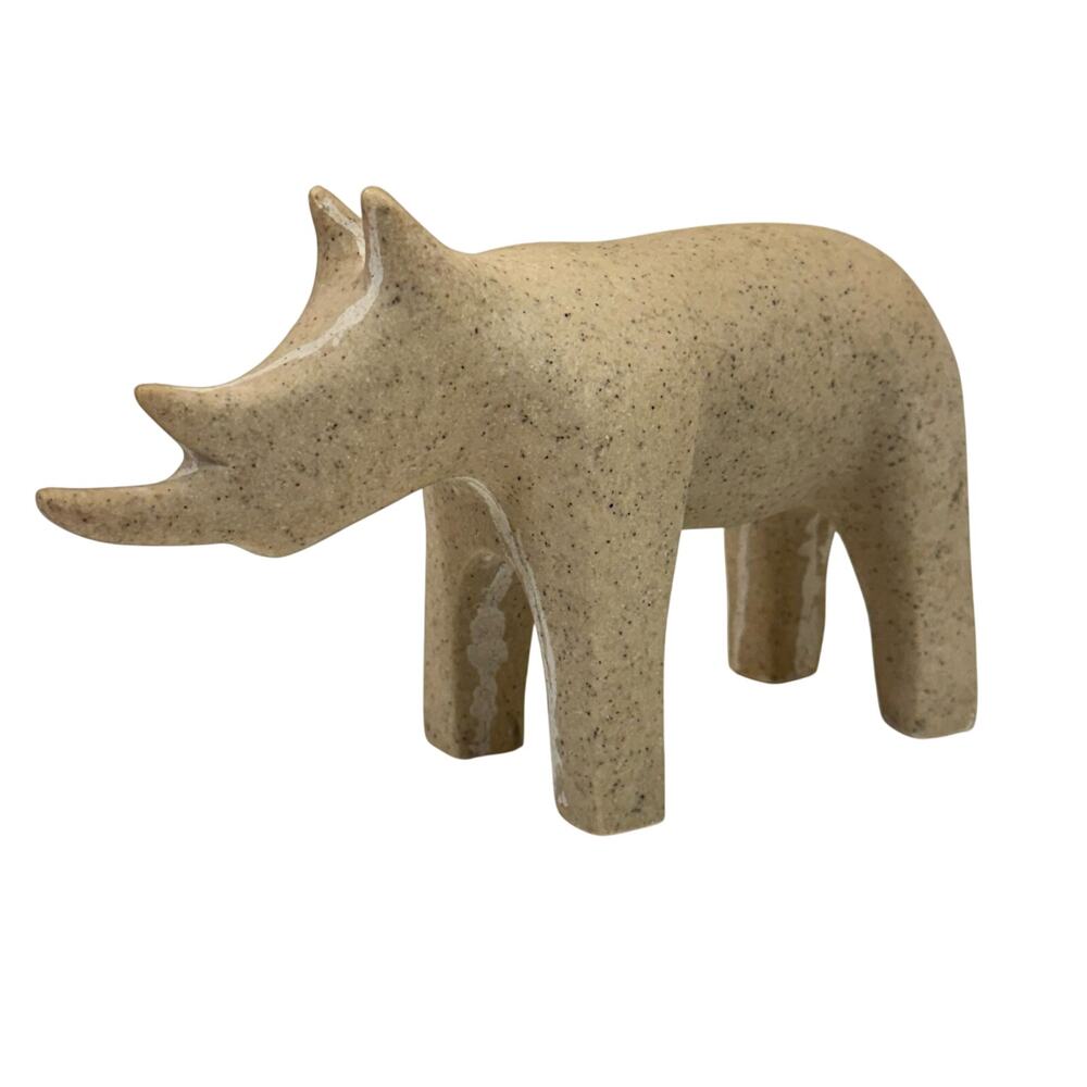 Sculpted Rhinoceros Figurine 9" x 5" MCM